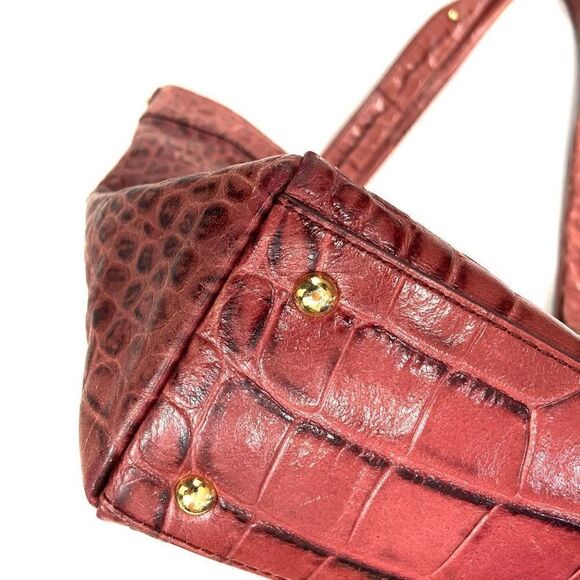 Lauren Ralph Lauren Red Croc-Embossed Tote - Picture 11 of 15